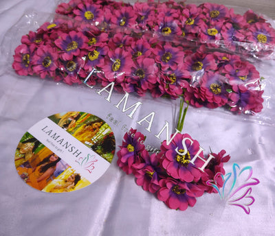 LAMANSH Flower Hair Accessory Multicolor / 12 bunch of Flowers ( 12 Flowers in each bunch ) / Bridal Style LAMANSH® Pack of 12×12 Stylish 🌹 Floral Hair Accessories for Bun Juda / Hair Pins For Wedding & Women's 💛 Bridal Makeup