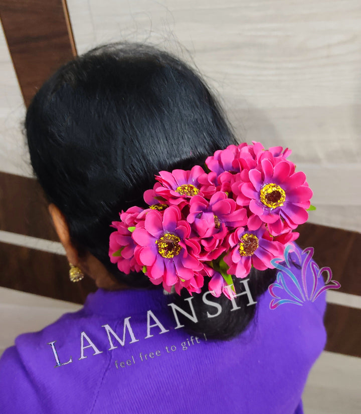 Bun Lavender Wedding Hair Accessories LAMANSH® Pack Of 12×12 Flowers For Hair Bun Juda Floral Hair