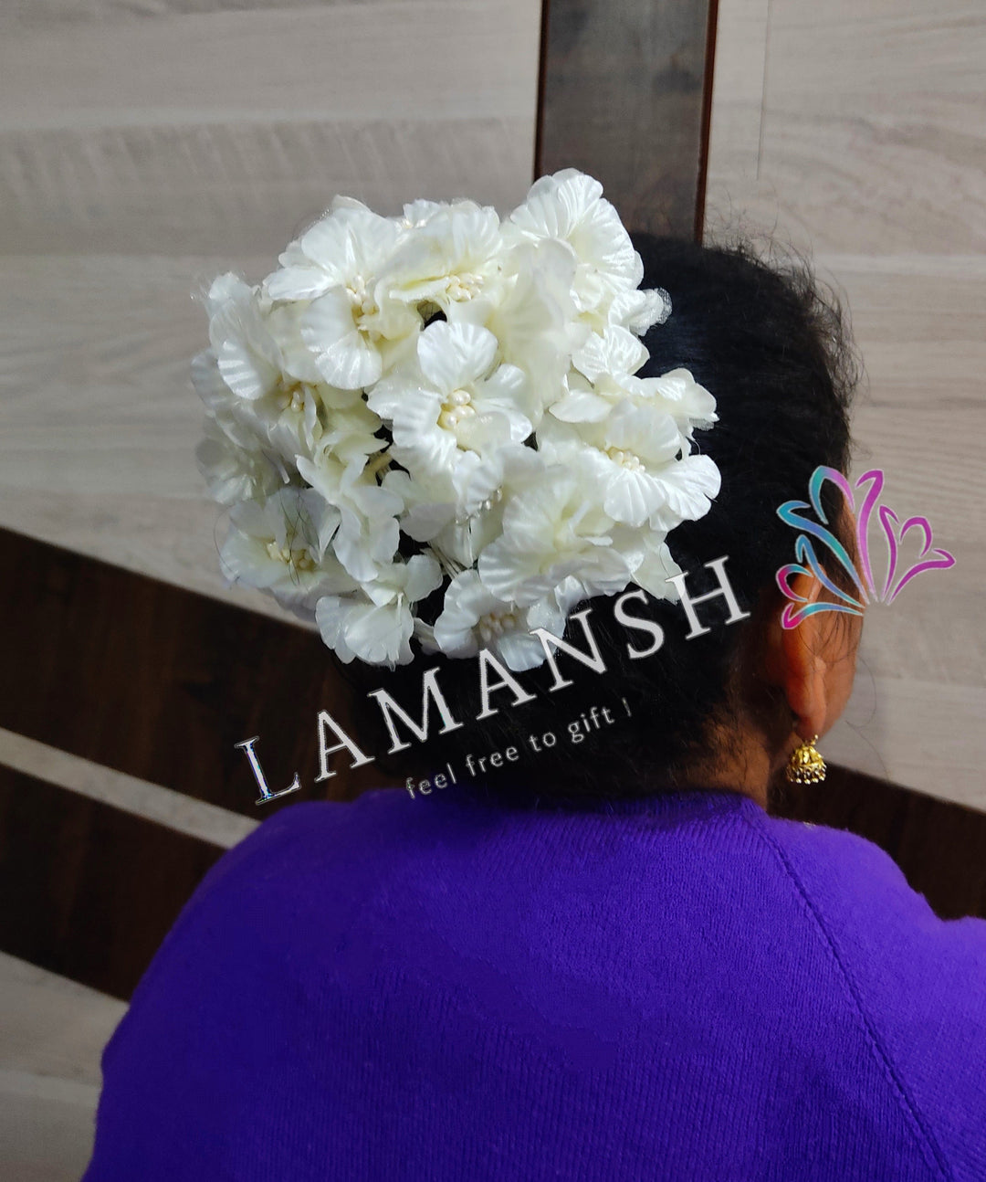 Bun Lavender Wedding Hair Accessories LAMANSH® Pack Of 12×12 Flowers For Hair Bun Juda Floral Hair