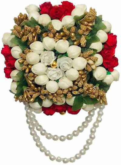 Lamansh Flower Hair Bun Multicolor / Artificial flowers / Haldi ,Wedding,Engagement,Ladies Sangeet Lamansh™ Floral Hair Bun Juda for Women & Girls / Bridal Makeup Bun / For Wedding / Flower 🌺 Bun set
