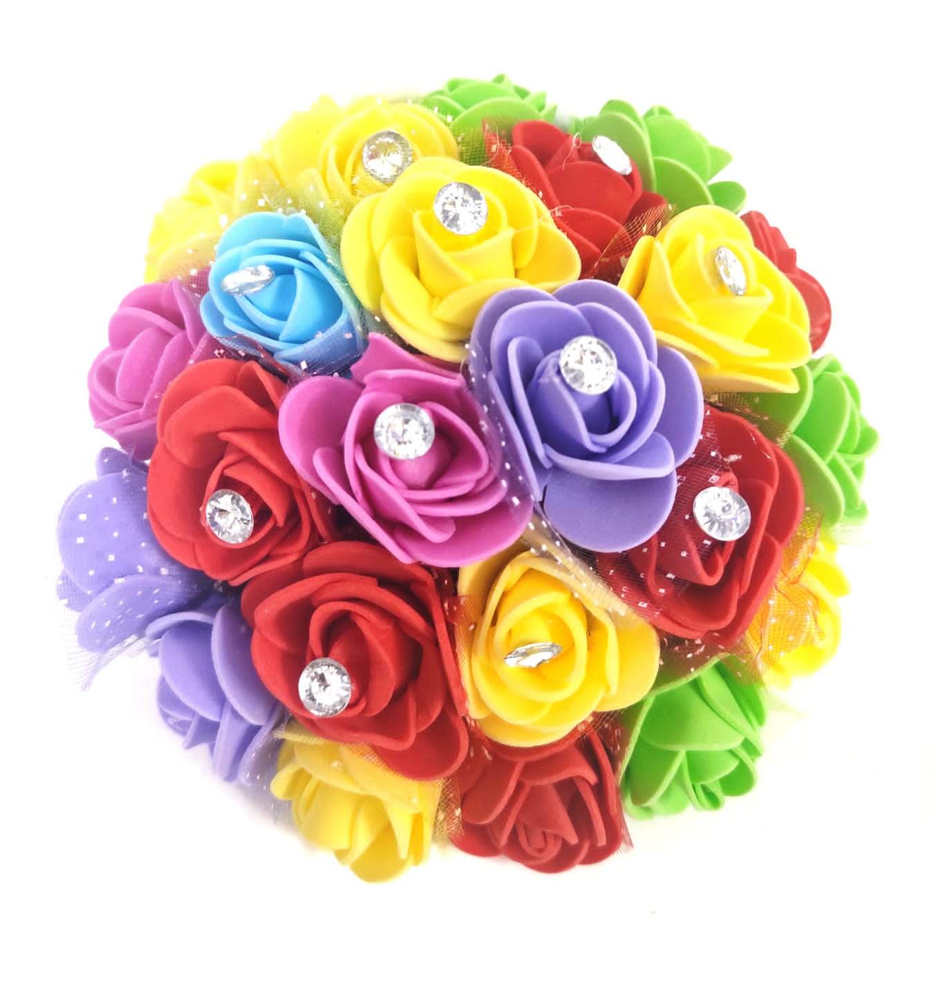Lamansh Flower Hair Bun Yellow-Red-pink / Artificial flowers / Wedding, Engagement Lamansh™ Gorgeous 😘 Look Floral 🌺 Hair Bun Juda for Women & Girls / Bridal Makeup Bun / For Wedding / Flower 🌺 Bun set