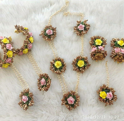 Flower jewellery set With Jhumki earrings set 
