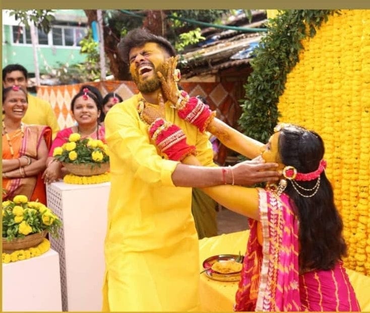 LAMANSH Bridal Floral Jewellery Set for Haldi ceremony Lamansh
