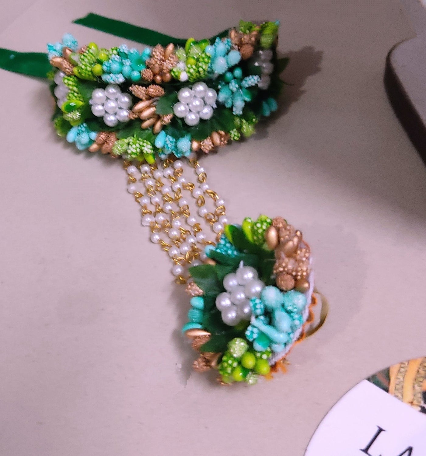 LAMANSH Flower Jewellery LAMANSH® Bridal Flower 🌺 Jewellery Set with extended clips in Earrings