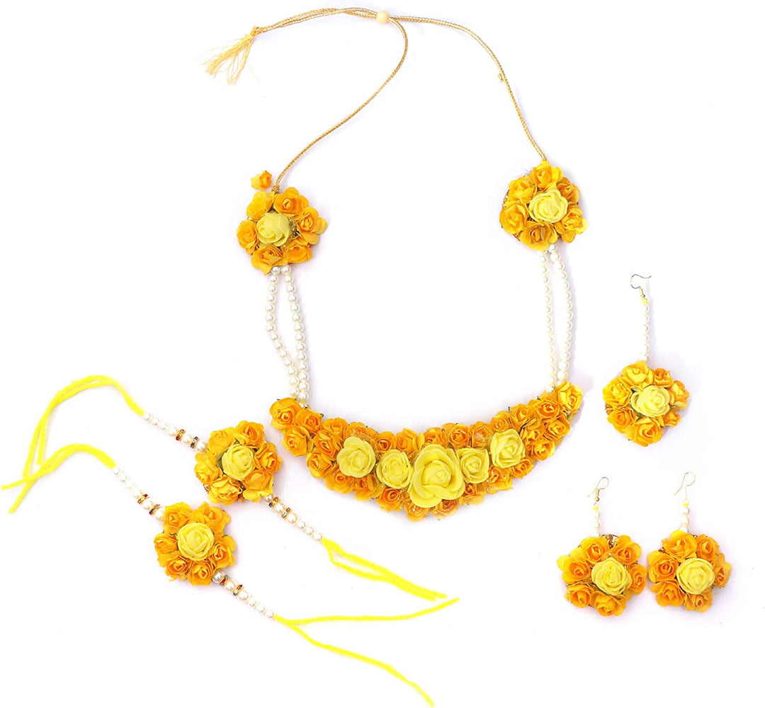Special One time Price 🔥299 Rs 8̶0̶0̶ ̶R̶s̶ LAMANSH® Handmade Flower Jewellery Set For Women Girls Haldi Set