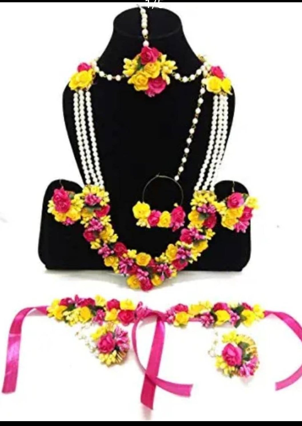 Floral jewellery with nath  for wedding