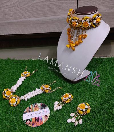 LAMANSH Flower Jewellery Yellow Gold / Standard / Shells 🐚 Style LAMANSH® Shells 🐚 Collection Floral Jewellery Set 🌺 / Flower X Shells Set