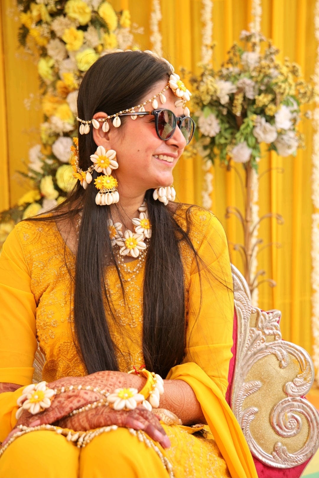 Yellow Flower Jewellery For Haldi Jewelry Haldi Bangles Bridal Flower Wedding Silk Indian Thread Yellow Flower Jewellery For Haldi Jewelry Haldi Bangles Bridal Flower Wedding Silk Indian Thread