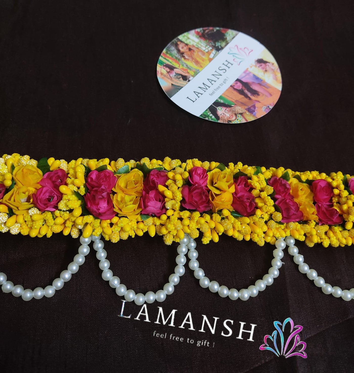 Lamansh Flower kamarband 1 Floral Kamarband / Pink-Yellow LAMANSH® Baby Shower Collection Floral 🌺 Kamarband / Waistbelt Hipchain set