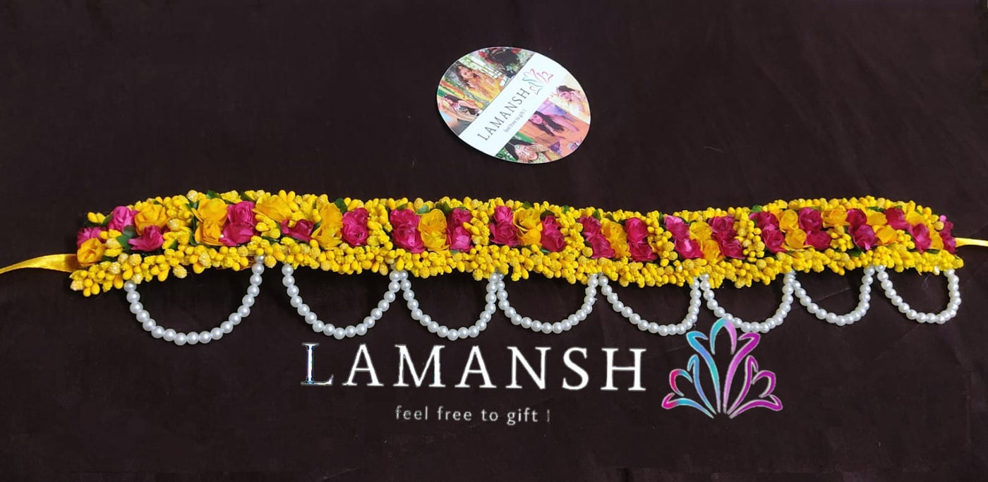 Lamansh Flower kamarband 1 Floral Kamarband / Pink-Yellow LAMANSH® Baby Shower Collection Floral 🌺 Kamarband / Waistbelt Hipchain set