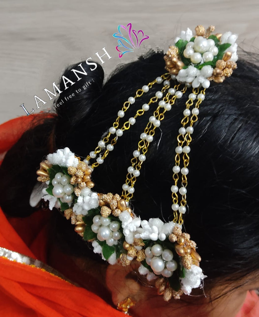 Bridal hair styler or Bharatanatyam Savaram & Kunjalam Kemp Ready Jada Set  With 9 Pcs Jada Set For Women : Amazon.in: Jewellery