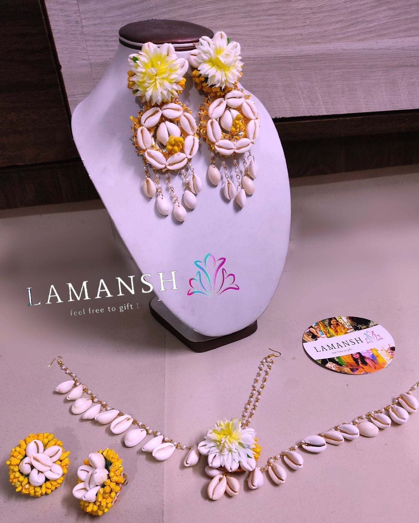 LAMANSH Flower Shell🐚 Jewellery LAMANSH® Elegant Floral X Shells 🐚 Jewellery Set