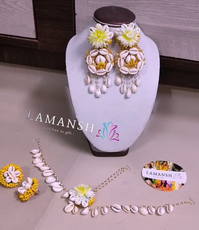 LAMANSH Flower Shell🐚 Jewellery LAMANSH® Elegant Floral X Shells 🐚 Jewellery Set