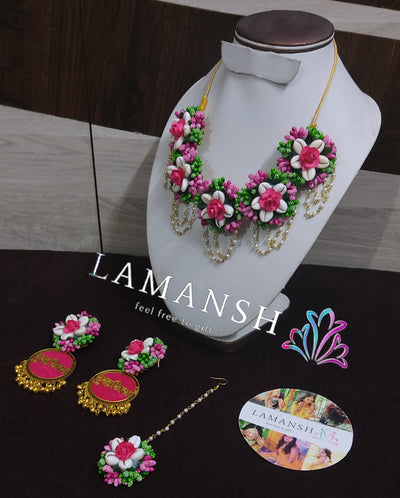 LAMANSH Flower Shell🐚 Jewellery Pink White Green / Standard / Shells 🐚 Style Lamansh® Shells & Flower 🌺 Jewellery Set