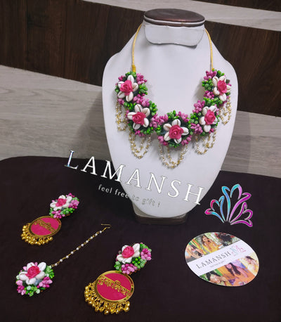 LAMANSH Flower Shell🐚 Jewellery Pink White Green / Standard / Shells 🐚 Style Lamansh® Shells & Flower 🌺 Jewellery Set