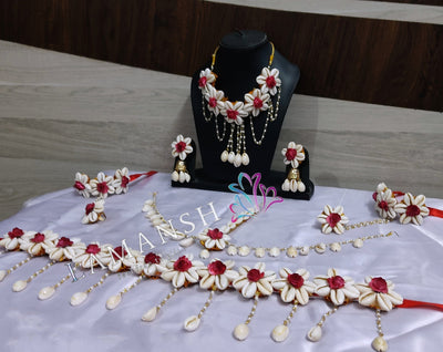 LAMANSH® Shells 🐚 Collection Flower Jewellery Set 🌹for Haldi