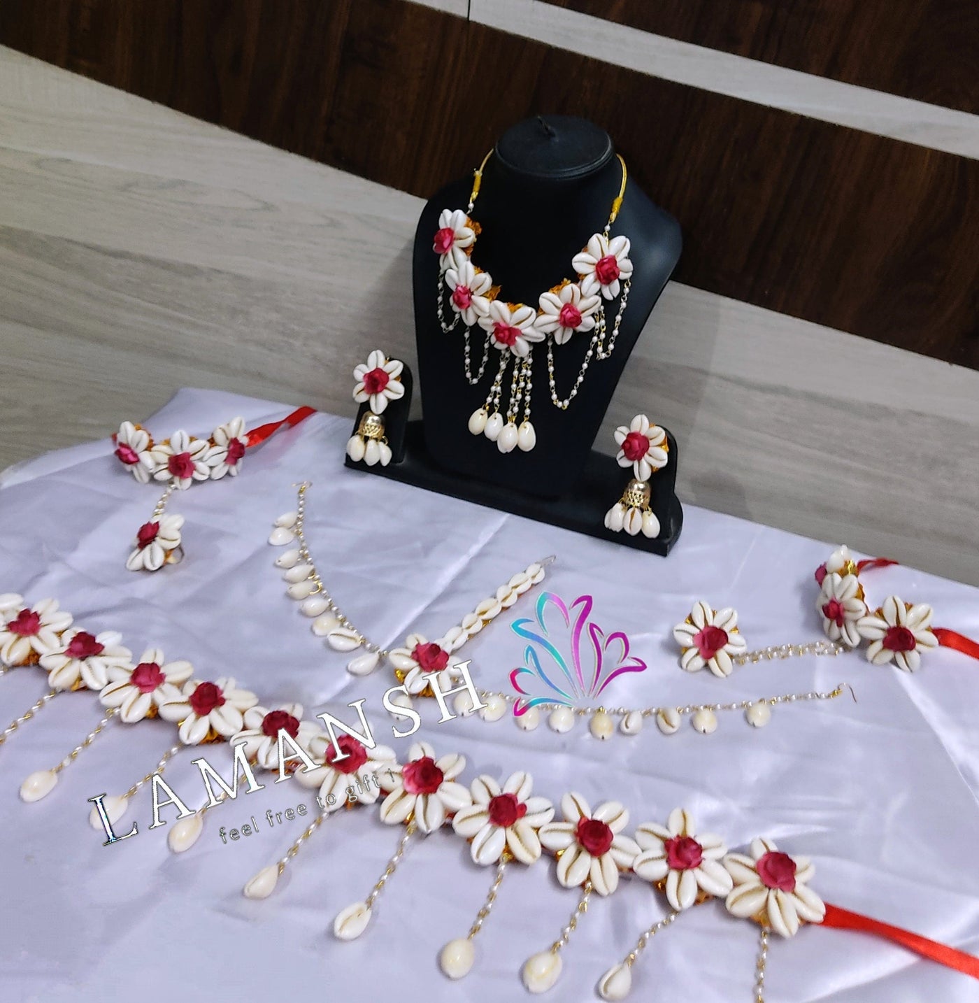 Red Flower Jewellery For Haldi Red Rose Nikah Flower Jewellery For