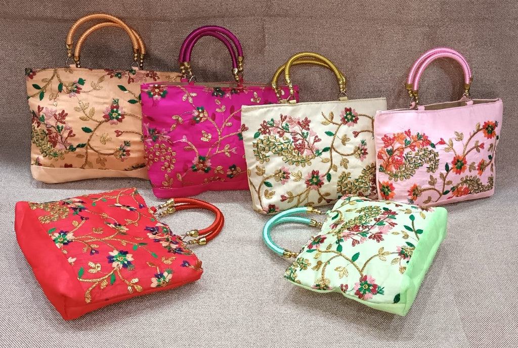 Designer Indian Cotton Fabric Bag, Small Cotton Bag