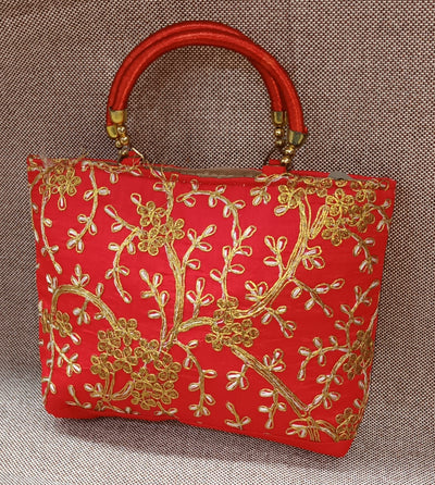 LAMANSH ® gift bags LAMANSH® (9×7 inches) Embroidered Fabric Purse Designer Hand bags with Handle for Women / Best Gifts 🎁 favours option for Giveaways in Wedding & Pooja Events