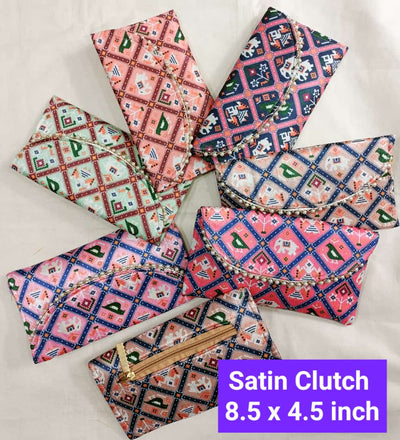 LAMANSH gift Clutch LAMANSH® Pack of 5 Patola Print ladies purse Clutches for Wedding ceremony