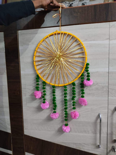 LAMANSH hangings Mix colors / 3 ft. / 5 Round Hangings LAMANSH® Pack of 5 Round Hanging Latkans for Home Decor Front Door  / Event Decoration for Haldi Mehendi Sangeet