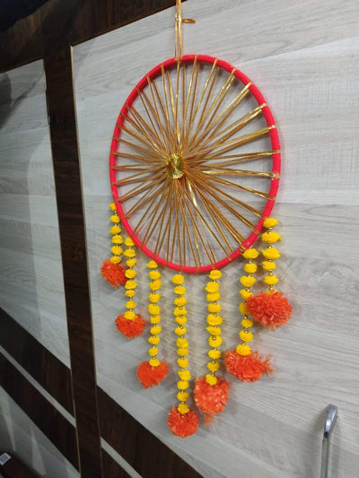 LAMANSH hangings Mix colors / 3 ft. / 5 Round Hangings LAMANSH® Pack of 5 Round Hanging Latkans for Home Decor Front Door  / Event Decoration for Haldi Mehendi Sangeet