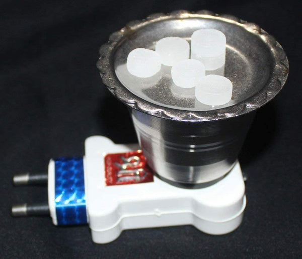 LAMANSH® Steel Kapoor Stand /electric kapoor dani steel dhoop incense burner pooja staying healthy keeping away mosquitoes holder silver