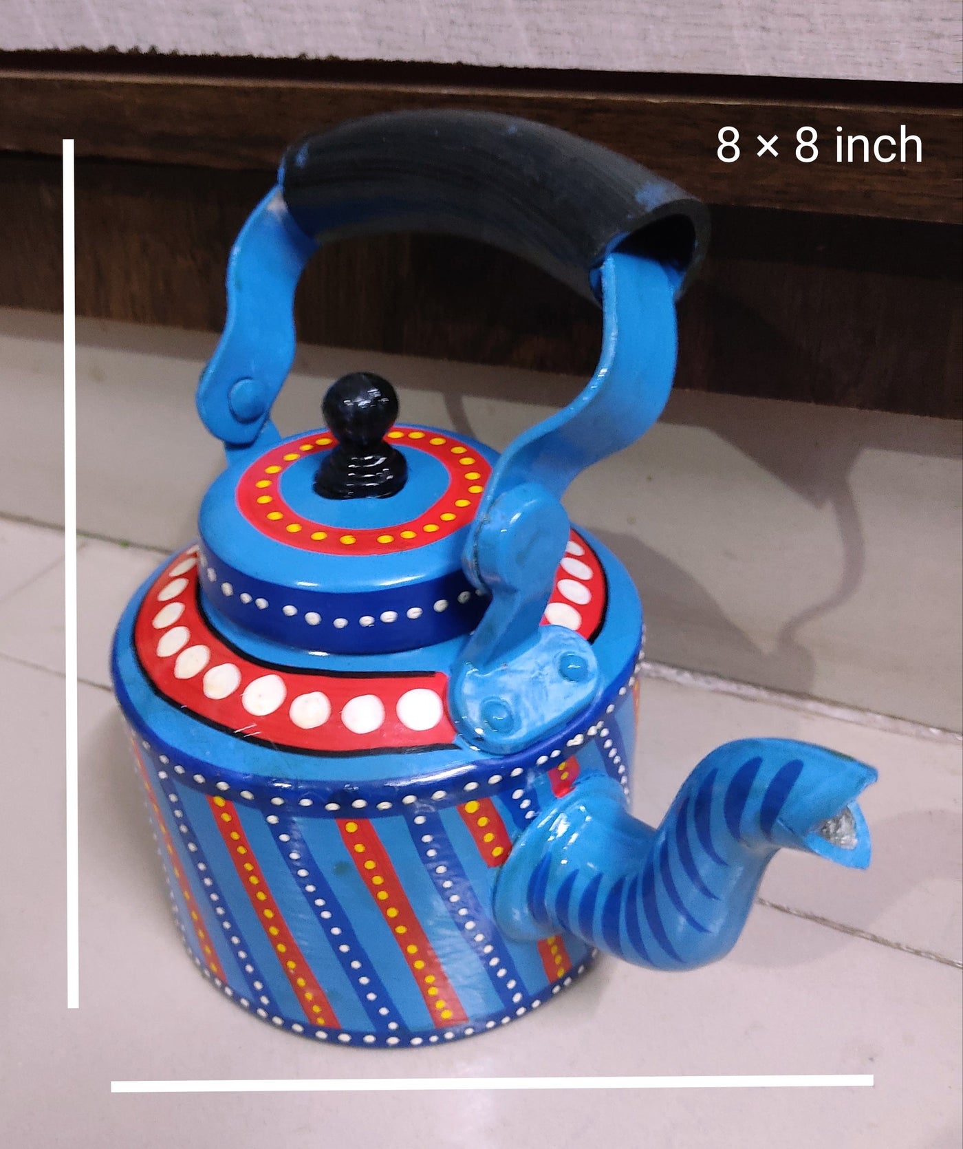 LAMANSH kettles for decor LAMANSH® (8*8 inch) Metal Oil painted Rajasthani Kettle for Event Decoration / Kettle's for Hanging Decoration backdrop decoration for festival