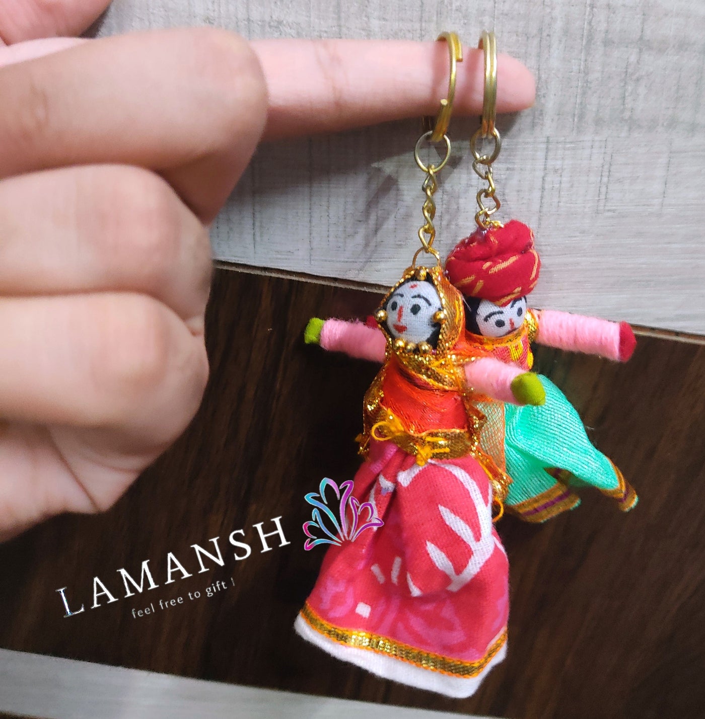 Lamansh keychains for corporate gift Assorted colors / Pack of 300 pairs Pack of 300 pairs Rajasthani Key Chain at just Rs 35 per pair , Puppet Keychain, Puppets Decor, Diwali Gift,Home Decorative, Birthday Gift, Valentine Gift, Gift for Her, Keychain Men