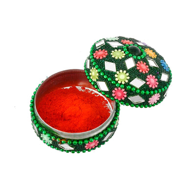 LAMANSH ® kumkum box Assorted colour LAMANSH (Set of 12) 1.5 inch Round Lakh Sindoor Boxes , Kumkum Box Bharani Wedding Return Gifts