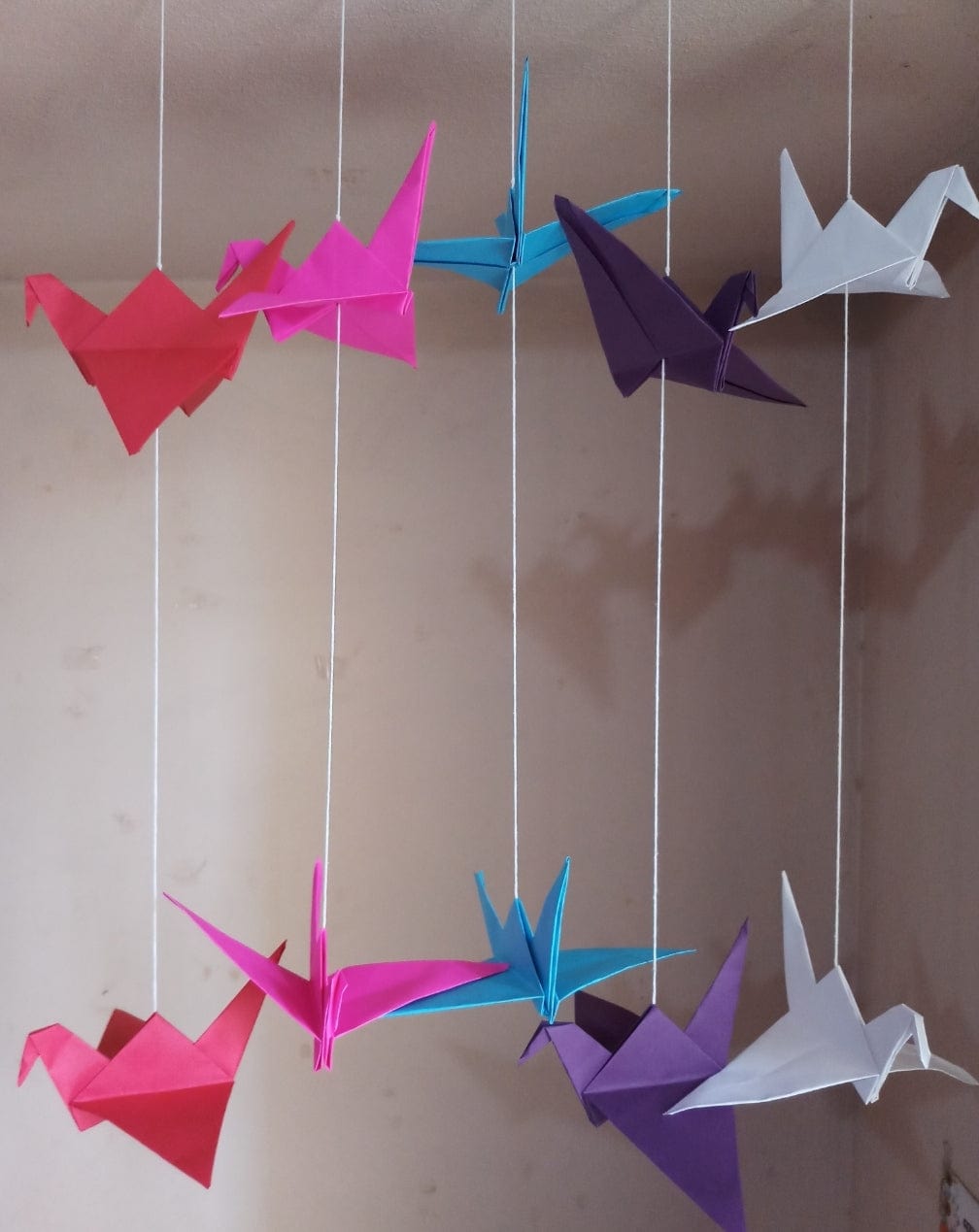 Lamansh LAMANSH® (5 feet) Pack of 10 Paper Peacock Bird origami hangings for backdrops / Decorative paper hangings for birthday & party celebration