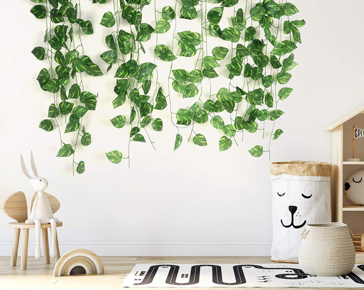artificial money plant creeper LAMANSH 8 Feet Long Artificial Garland Money Plant Leaf Creeper Greene –  Lamansh