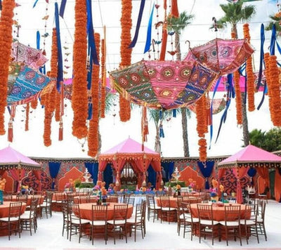 LAMANSH LAMANSH® Decorative Rajasthani Umbrella for hangings / Backdrop Event Decoration Umbrella
