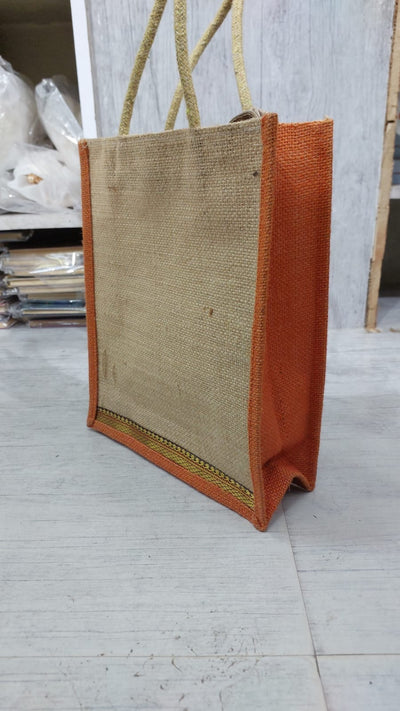Lamansh LAMANSH® Designer Jute Bag 10 × 12 × 4 " | Carry Bag | Lunch Box Bag | Eco Friendly Bag / Return Gift 🎁 bags