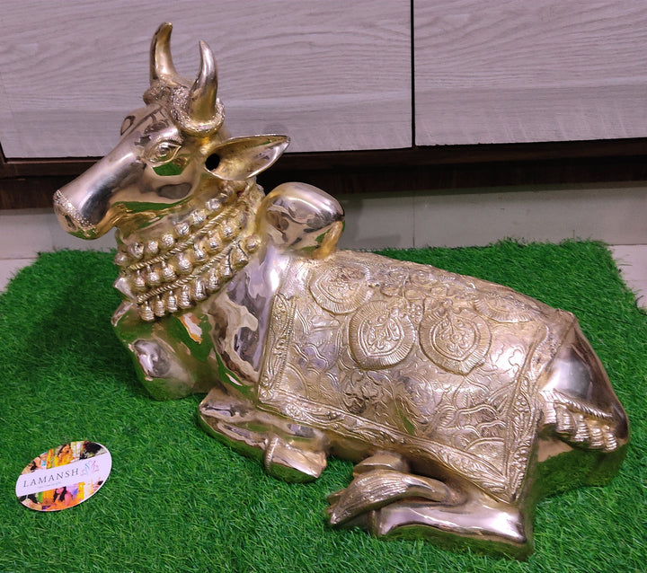 Hindoeïstisch Decoratie Nandi Standbeeld ESplanade Messing Sheshnag Pooja Idols | Huisdecoratie - Hoogte 15,2 Cm Pooja Decoratie Hindoeïstisch Messing Pooja Idol