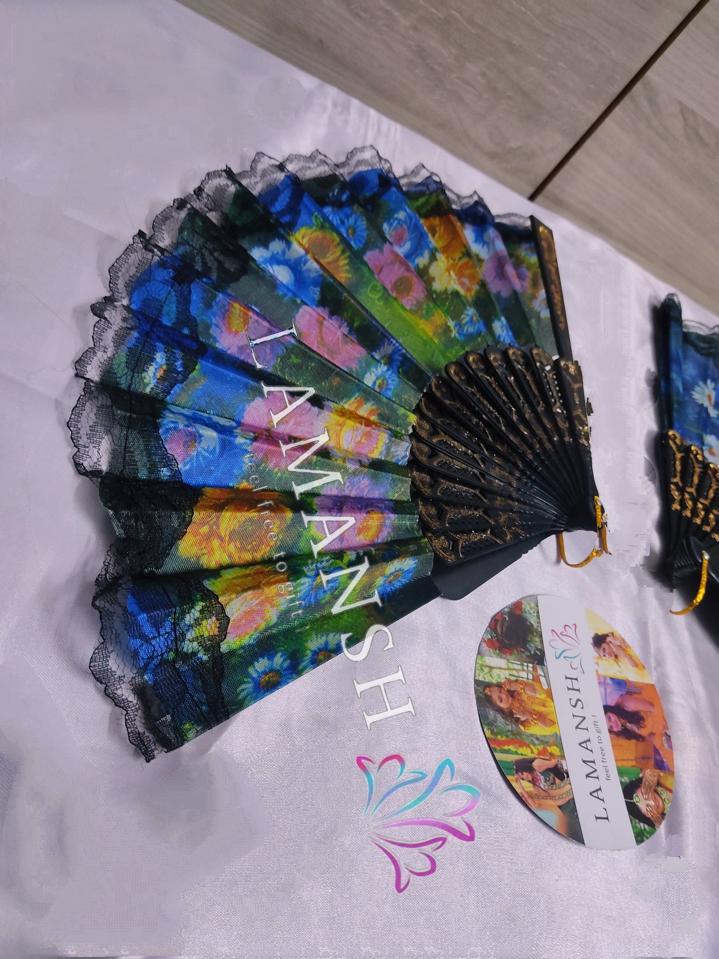 LAMANSH LAMANSH® (Pack of 25) Plastic Fans for Gifting & Decoration Hand Fans, Plastic Designer Handheld Folding Fans
