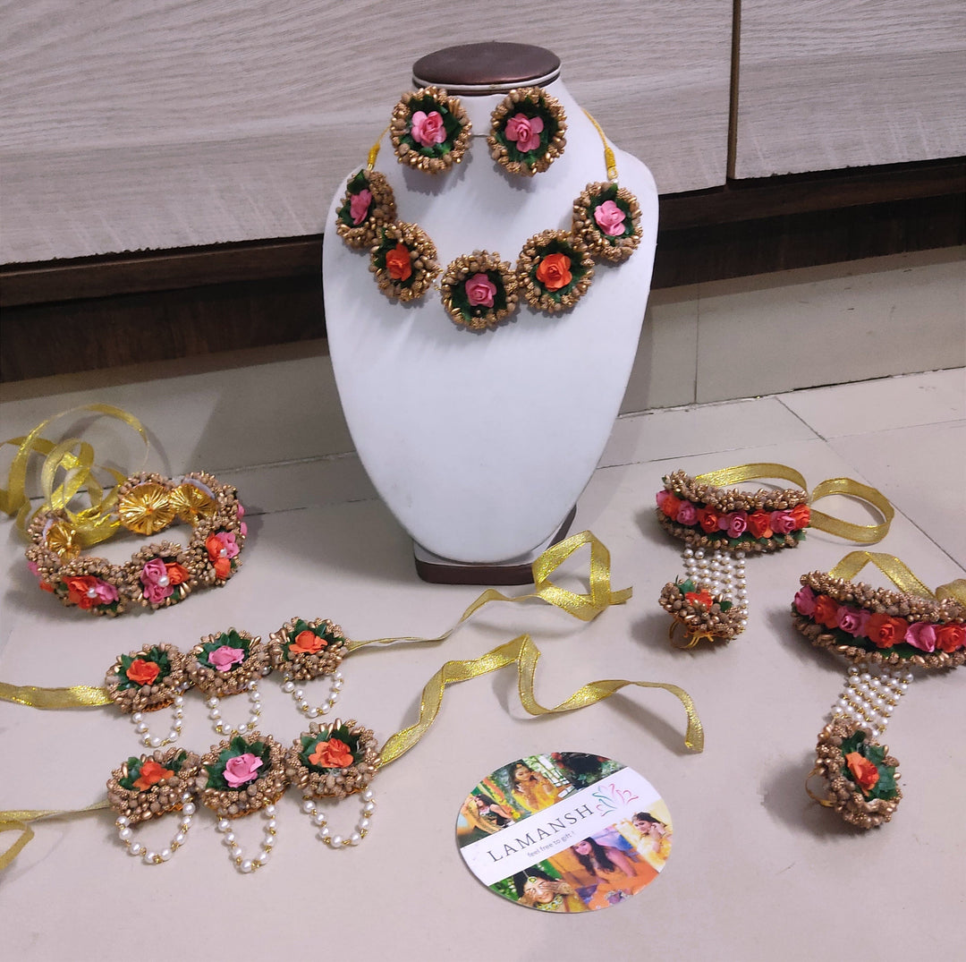 LAMANSH® Artificial Flower 🌺 Jewellery set with matching Anklets