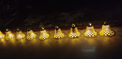 Lamansh led + bell Diy 🔥 Pack of 25 Plastic Jingle Bells 🔔 & 25 LED Candles / Diy for festive , event & home decoration