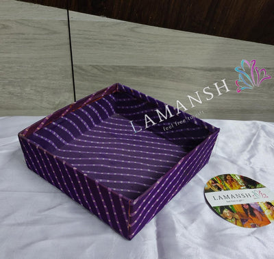 LAMANSH lehariya Print / Cardboard / 10 LAMANSH® ( Pack of 10)  8*8*3 inch Sweet Box, Rajasthani sweet Hamper Box for Wedding Functions / Cardboard Meethai Boxes with lehariya Print