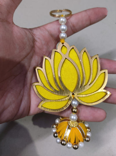 Lamansh lotus hanging LAMANSH® Decorative Wooden Lotus Hangings for Festival & Pooja Decoration