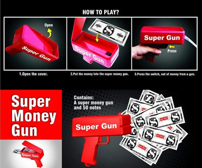 Lamansh money gun Supreme Money Gun Cash Cannon for Punjabi Wedding, Parties and Fun – Includes 100 Fake Dollars