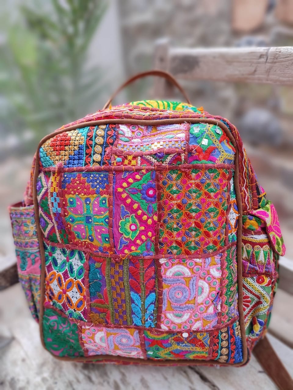 LAMANSH Multicolor / Cotton / 1 Lamansh® (Pack of 1) Banjara embroidery Cotton Patchwork Multicolour Stylish Backpack Bag for Men/Women