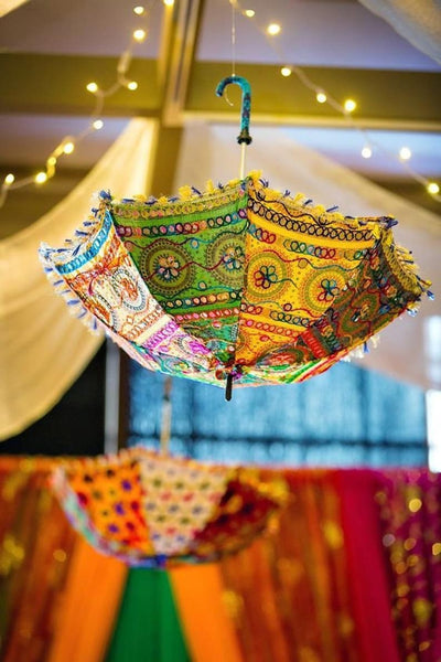 LAMANSH Multicolor / Cotton / 20 LAMANSH® Pack of 20 Umbrella Diwali decoration Umbrella Mehndi Decor Umbrella Party decor