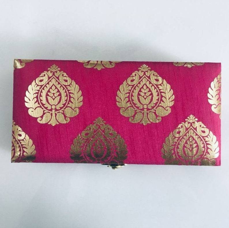 LAMANSH Multicolor / Fabric , Wooden / Standard LAMANSH® pack of 25 Gaddi box Brocade Silk Gift Box-Diwali Wedding Favor-Jewelry Box-Hindu Wedding-Bollywood party-Punjabi Wedding-Puja Favor
