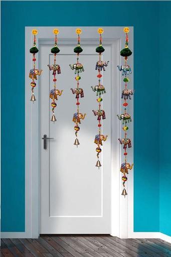 LAMANSH Multicolor / Paper Mache / Standard LAMANSH® Door Hanging Elephant Toran Set for Home Decor /