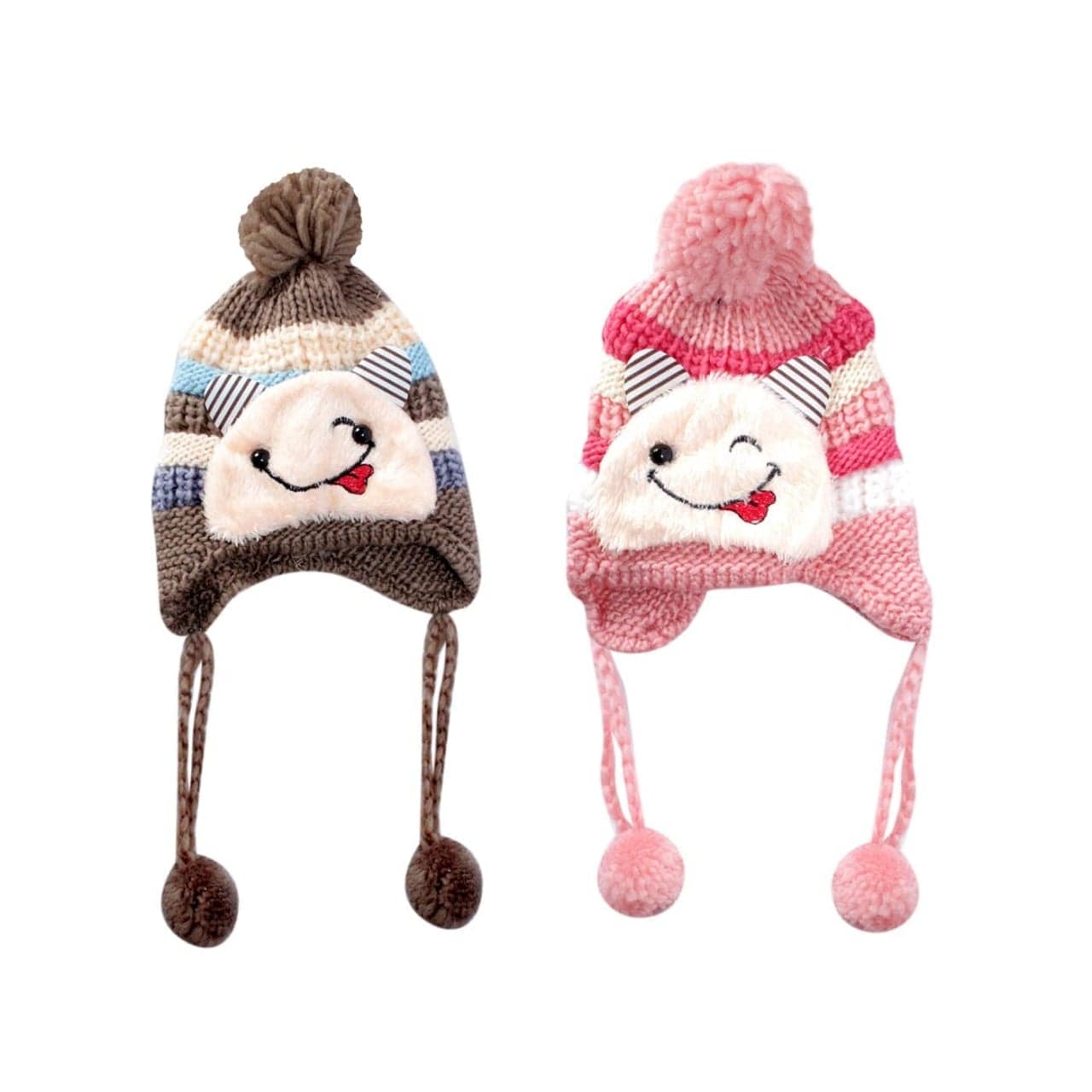 LAMANSH Multicolor / Woolen / 2 LAMANSH® Pack of 2 Kids Winter Warm Soft Woolen Cap for Baby Boys and Girls(Randomly)