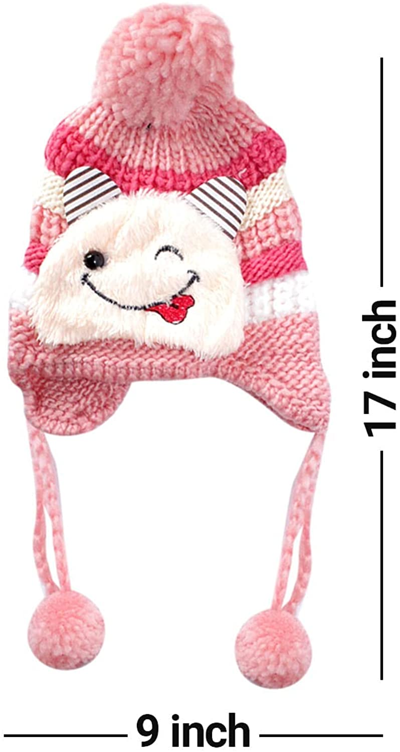 LAMANSH® Pack of Kids Winter Warm Soft Woolen Cap for Baby Boys and  Girls(Randomly)