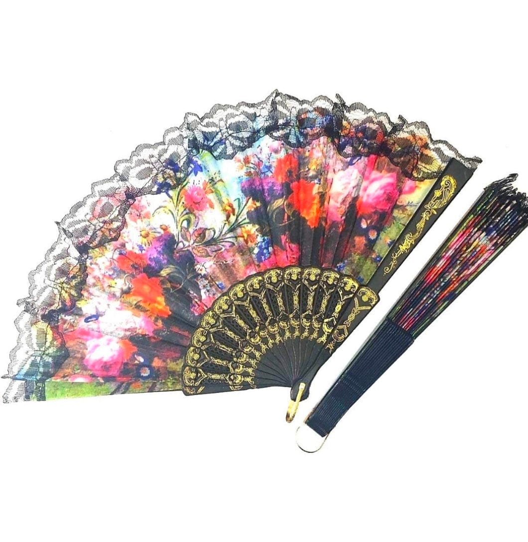 LAMANSH Multicolour / Plastic / 10 LAMANSH® (Pack of 10) Plastic Fans for Gifting & Decoration Hand Fans, Plastic Designer Handheld Folding Fans