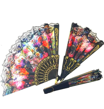 LAMANSH Multicolour / Plastic / 50 LAMANSH® (Pack of 50) Plastic Fans Vintage Hand Fans, Plastic Hollow Handheld Folding Fans