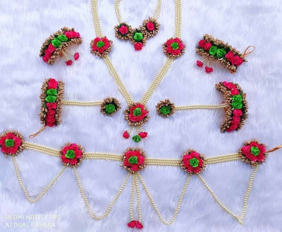 Floral Jewellery Set for Haldi And Mehandi 